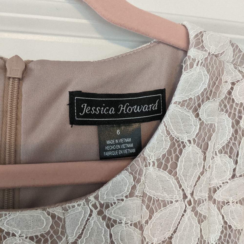 Jessica Howard White And Tan Dress - Gem